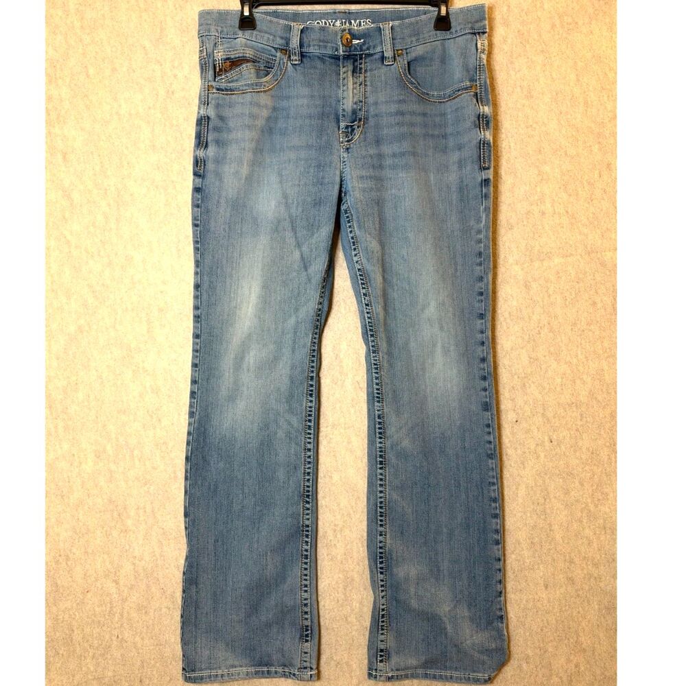 Cody James Men’s 36x34 Light Wash Bootcut Western Jeans Stretch Denim Cowboy